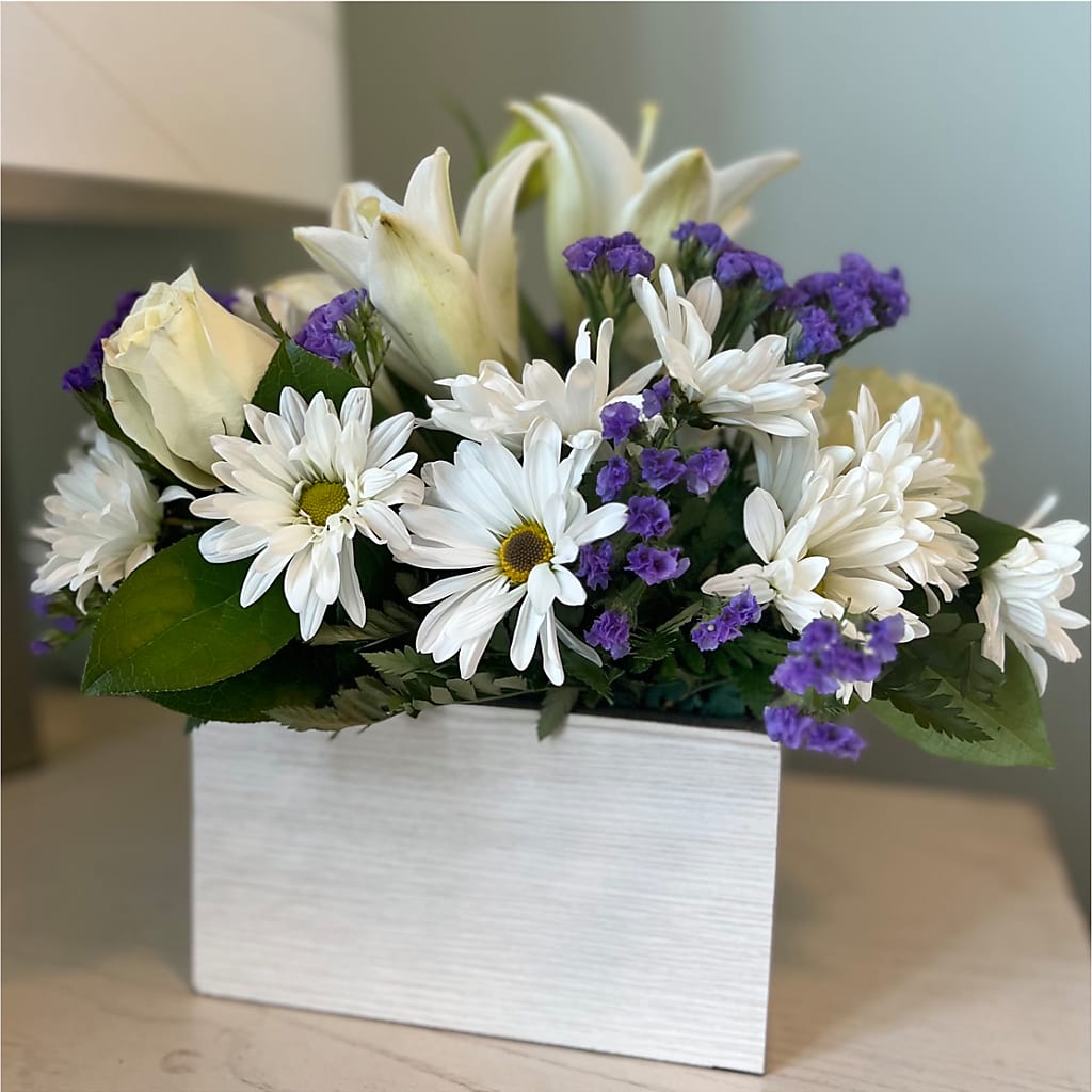 Beyond Blue Box Bouquet – Secret Garden By Leo, Chicago IL