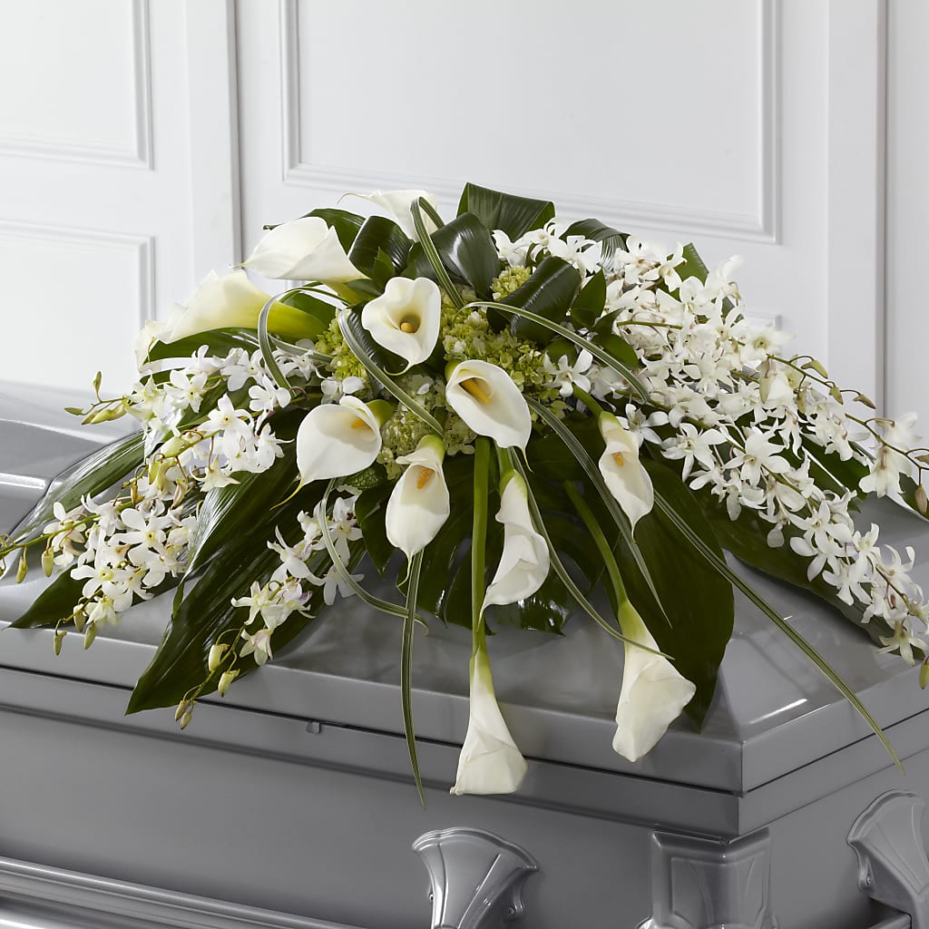 Angel Wings Casket Spray – Secret Garden By Leo, Chicago IL