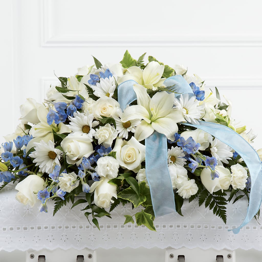 Tender Treasure Casket Spray – Secret Garden By Leo, Chicago IL