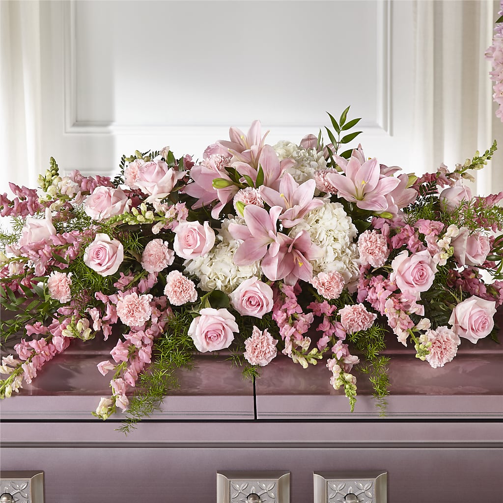 Life & Remembrance Casket Spray – Secret Garden By Leo, Chicago IL