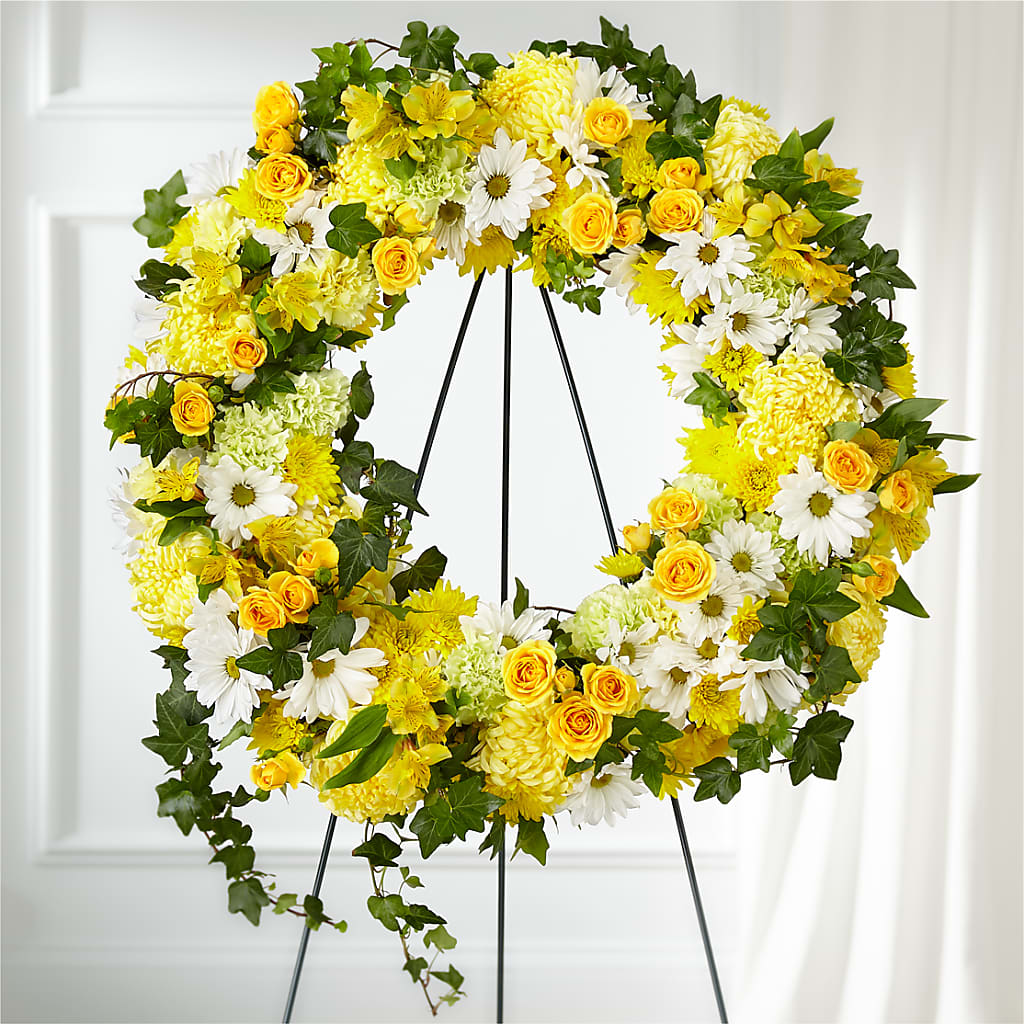 Golden Remembrance Wreath – Secret Garden By Leo, Chicago IL