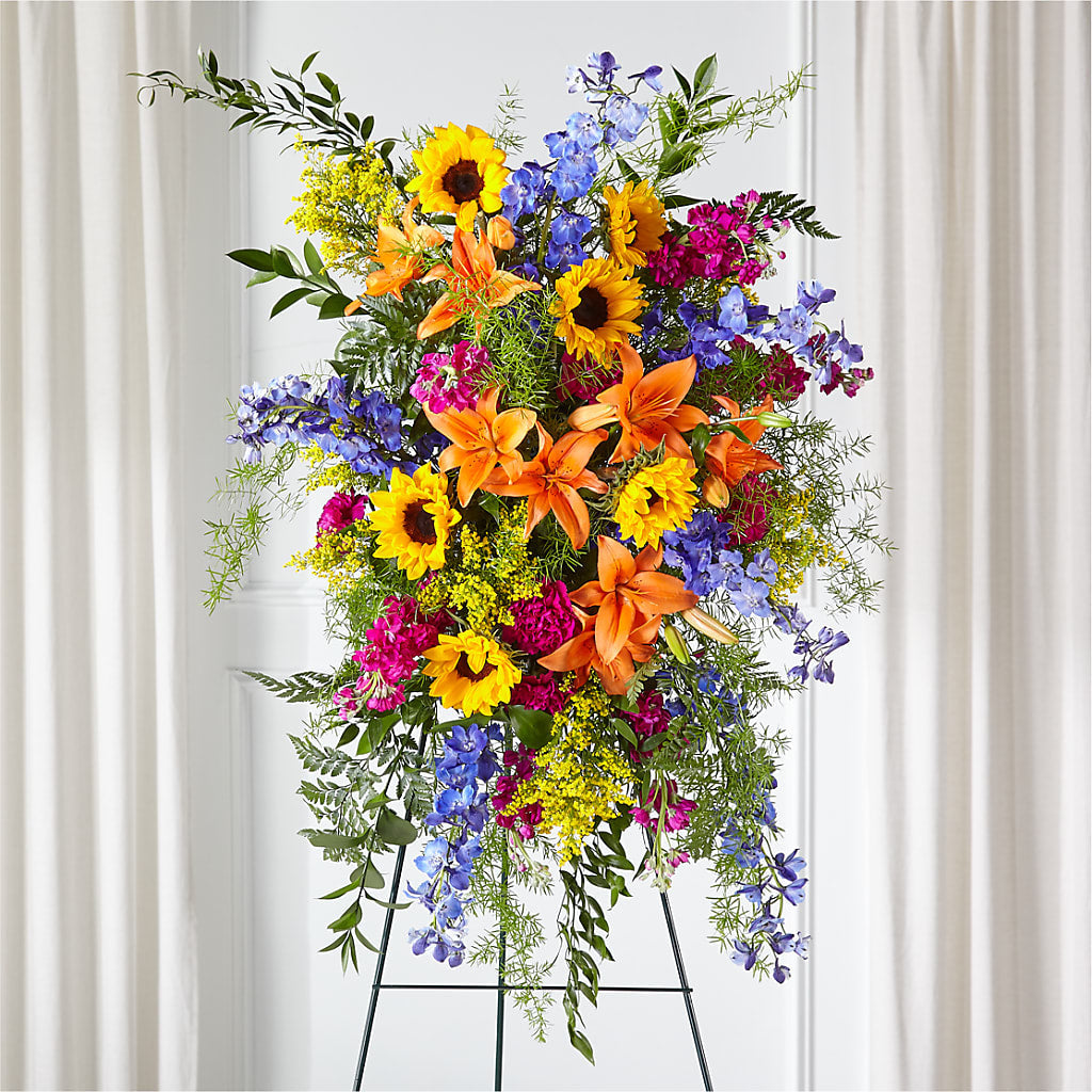 Sunlit Memories Standing Spray (Standard) – Secret Garden By Leo, Chicago IL