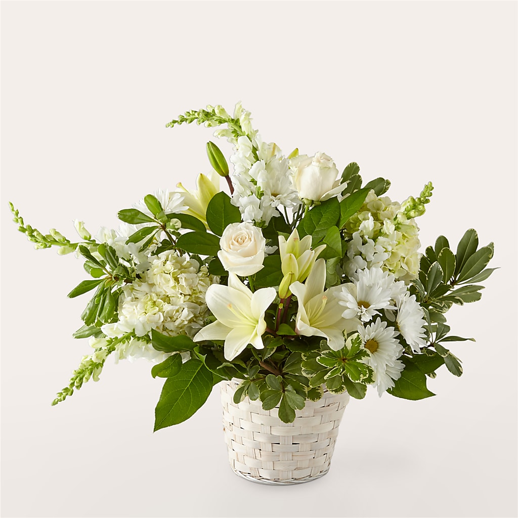 Ivory Elegance Floral Basket – Secret Garden By Leo, Chicago IL