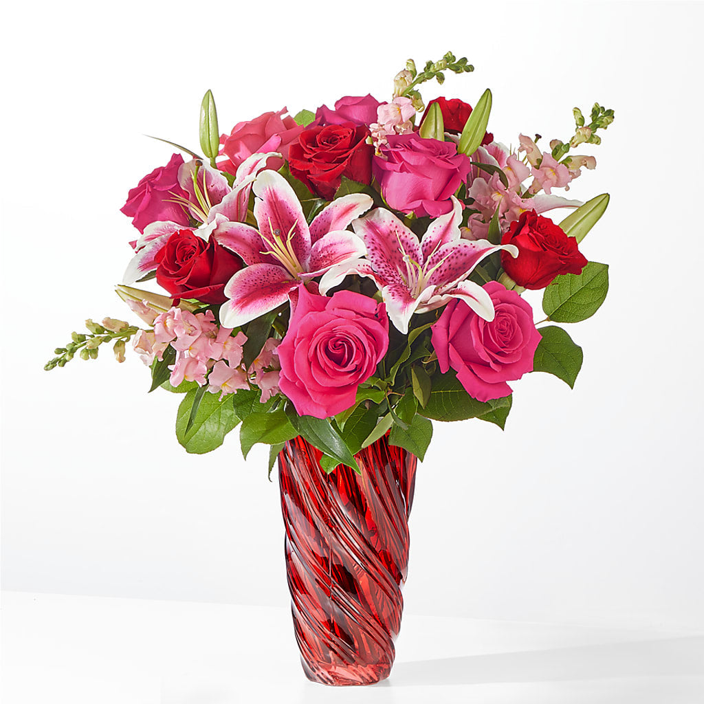 Always You Bouquet with Luxe Swirl Vase – Secret Garden By Leo, Chicago IL