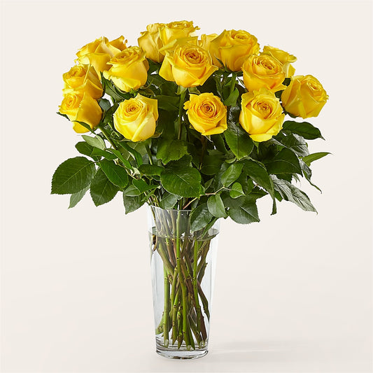 Long Stem Yellow Rose Bouquet –  Secret Garden By Leo, Chicago IL