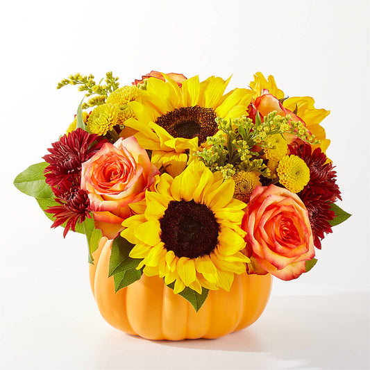 Golden Gourd Pumpkin Bouquet –  Secret Garden By Leo, Chicago IL