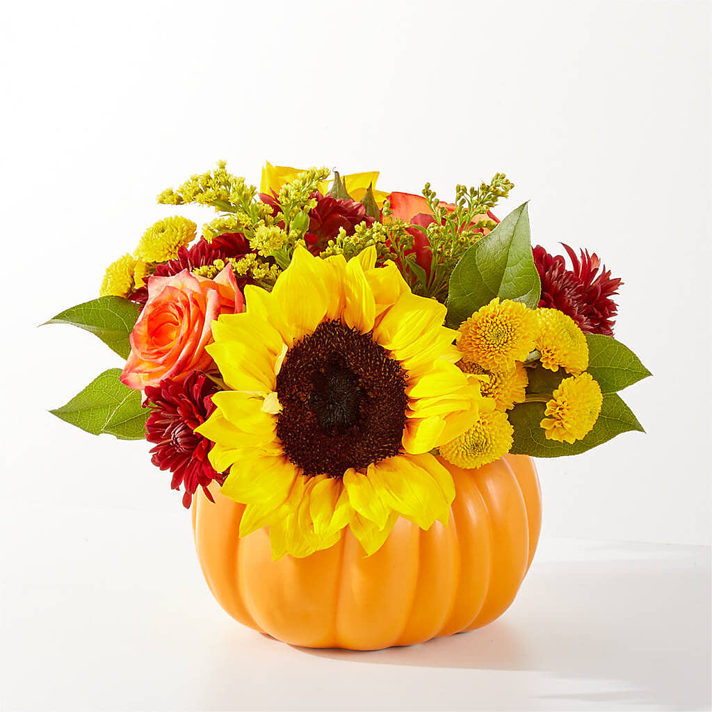 Golden Gourd Pumpkin Bouquet –  Secret Garden By Leo, Chicago IL