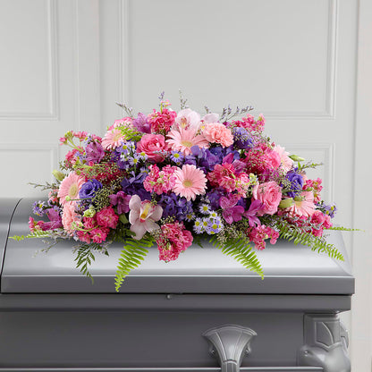 Glorious Garden Casket Spray –  Secret Garden By Leo, Chicago IL