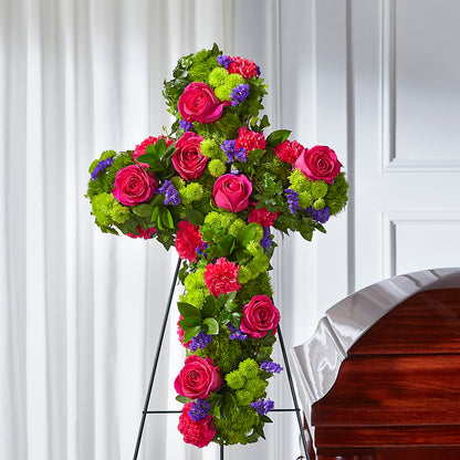 Tribute Rose Floral Cross –  Secret Garden By Leo, Chicago IL