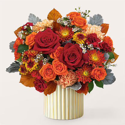 Merlot Bouquet with Ivory Vase –  Secret Garden By Leo, Chicago IL