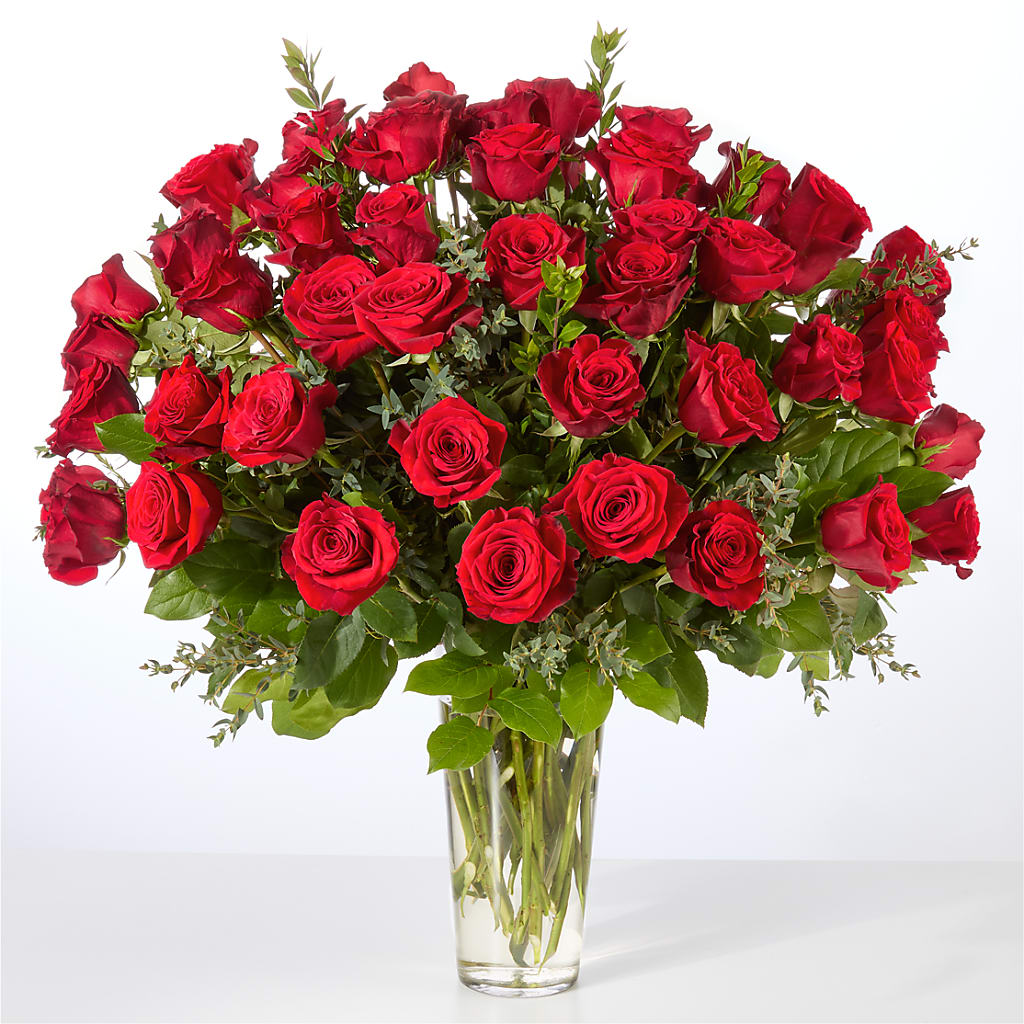 Forever Yours Fifty Stem Red Rose Bouquet –  Secret Garden By Leo, Chicago IL