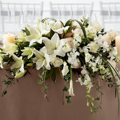White Linen Arrangement –  Secret Garden By Leo, Chicago IL