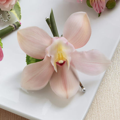 Pink Cymbidium Boutonniere –  Secret Garden By Leo, Chicago IL