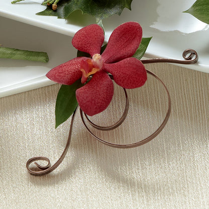 Red Mokara Boutonniere –  Secret Garden By Leo, Chicago IL