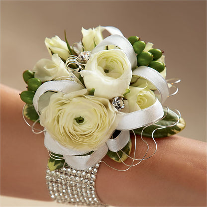 White Wedding Corsage –  Secret Garden By Leo, Chicago IL